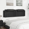 Cabecero de cama acolchado cuero sintético negro 180 cm 4