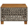 Mesa de jardín ratán sintético madera acacia gris 55x55x36 cm 4