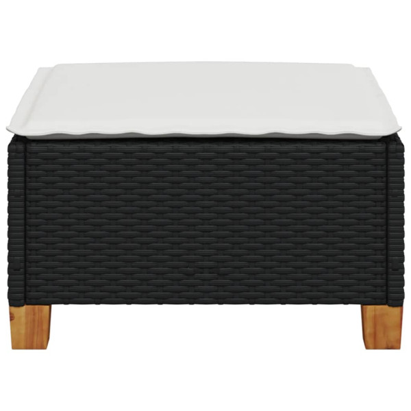 Banco de jardim com almofadão 63.5x56x32 cm vime PE preto M 4