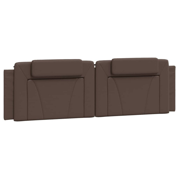 Cabecero de cama acolchado cuero sintético marrón 180 cm M 2