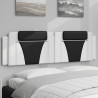 Cabecero de cama acolchado cuero sintético blanco negro 180 cm 1