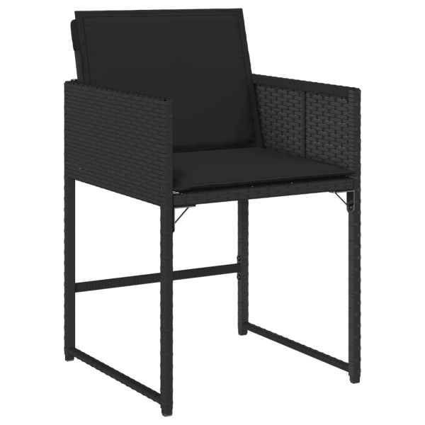 Set de muebles jardín 5 pzas con cojines ratán sintético negro M 3
