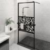 Mampara ducha con estante vidrio ESG y aluminio negro 90x195 cm 1