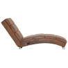 Chaise longue de massagens camurça artificial castanho 3