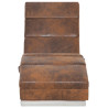 Chaise longue de massagens camurça artificial castanho 5