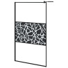 Mampara ducha con estante vidrio ESG y aluminio negro 115x195cm 3