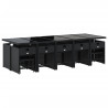 Set comedor de jardín con cojines 15 pzas ratán sintético negro 3