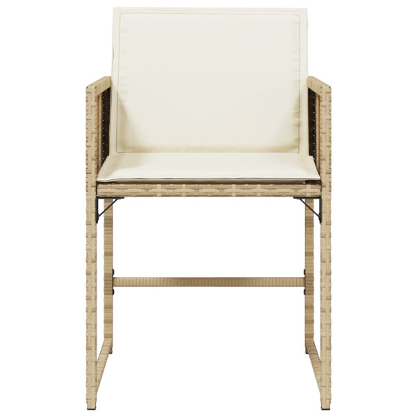 Sillas de jardín con cojines 4 uds ratán sintético beige M 5