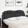 Cabecero de cama acolchado cuero sintético negro 160 cm 3