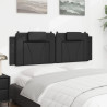Cabecero de cama acolchado cuero sintético negro 160 cm 4