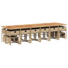 Set comedor de jardín 17 pzas con cojines ratán sintético beige 5