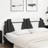 Cabecero de cama acolchado cuero sintético negro blanco 180 cm 3