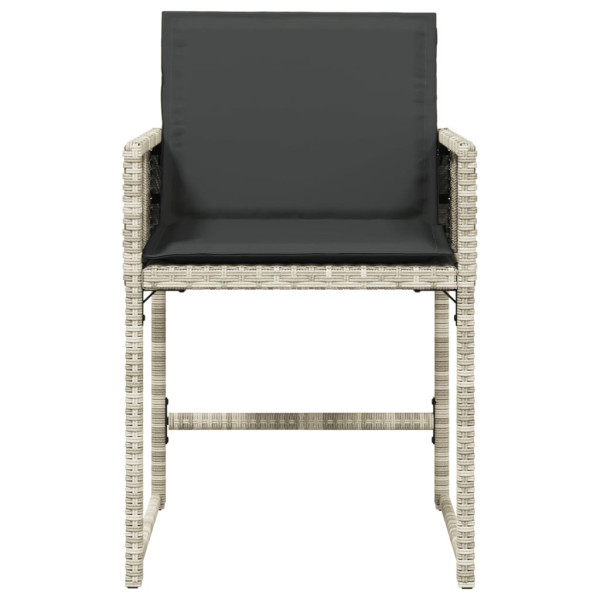 Sillones de jardín con cojines 4 uds ratán sintético gris claro M 5