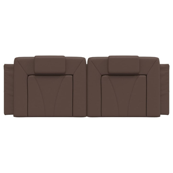 Almofadão de cabeceira 140 cm couro artificial castanho M 5