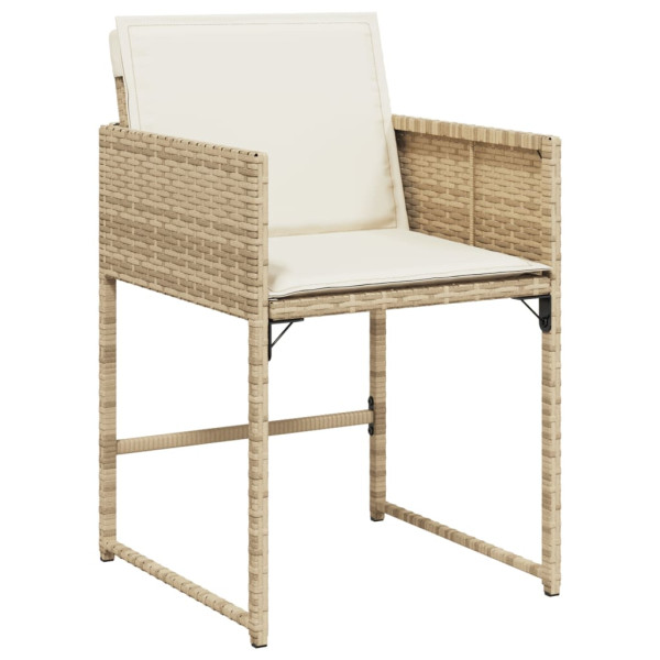 Set comedor de jardín 9 pzas con cojines ratán sintético beige M 3