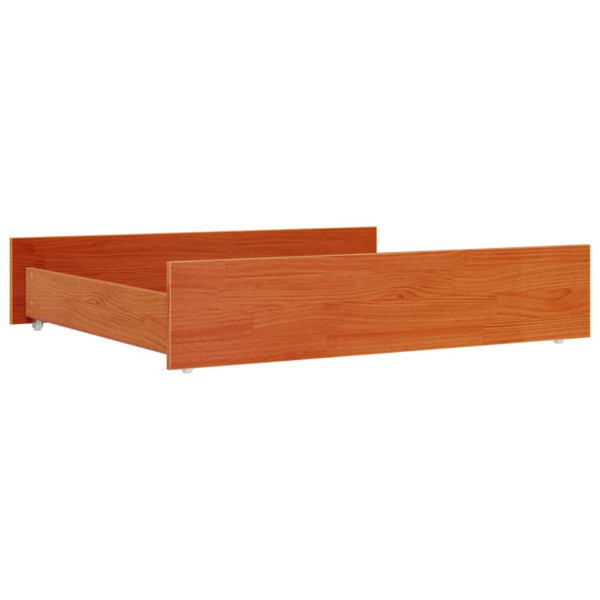 Cajones de cama 2 uds madera maciza de pino marrón cera M 4