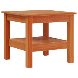 Mesa de centro madera maciza de pino marrón cera 45x45x40 cm H