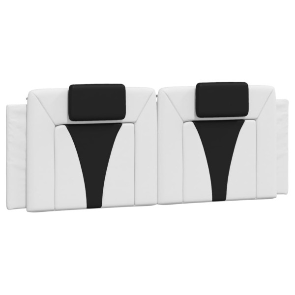 Cabecero de cama acolchado cuero sintético blanco negro 140 cm M 2
