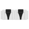 Cabecero de cama acolchado cuero sintético blanco negro 140 cm 5