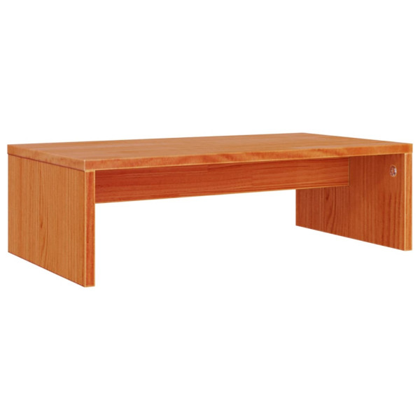 Soporte de monitor madera maciza pino marrón cera 50x27x15 cm M 2