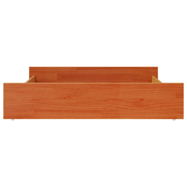 Cajones de cama 2 uds madera maciza de pino marrón cera M 5