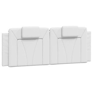 Cabecero de cama acolchado cuero sintético blanco 140 cm H
