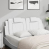 Cabecero de cama acolchado cuero sintético blanco 140 cm 3