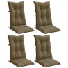 Cojines para silla respaldo alto 4 uds tela gris taupe melange 3