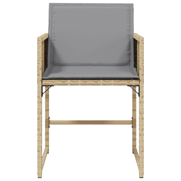 Sillones jardín con cojines 4 uds ratán sintético beige mezcla M 5