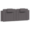 Cabecero de cama acolchado cuero sintético gris 140 cm 2