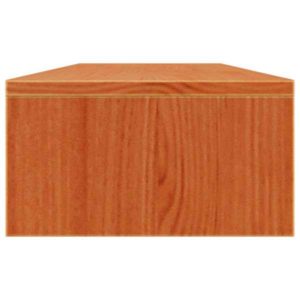 Soporte de monitor madera maciza pino marrón cera 100x24x13 cm M 5