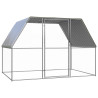 Gallinero de acero galvanizado plateado y gris 3x2x2 m 1