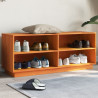 Mueble zapatero madera maciza de pino marrón cera 110x34x45 cm 1