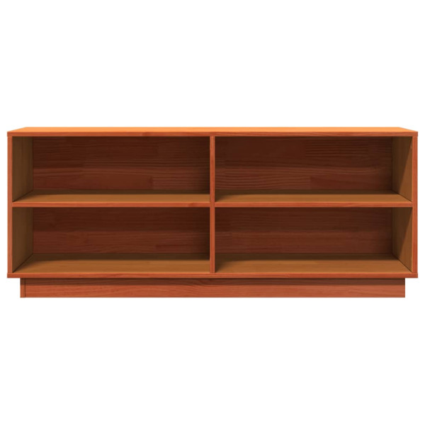 Mueble zapatero madera maciza de pino marrón cera 110x34x45 cm M 5