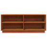 Mueble zapatero madera maciza de pino marrón cera 110x34x45 cm 5