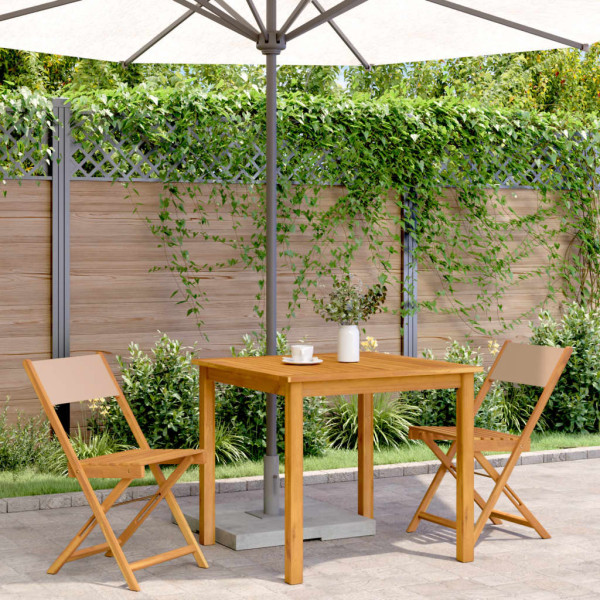 Sillas de bistró 2 uds madera maciza acacia y tela gris taupe M 3