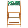Cadeiras de bistrô 2 pcs acácia maciça/tecido padrão de folhas 5