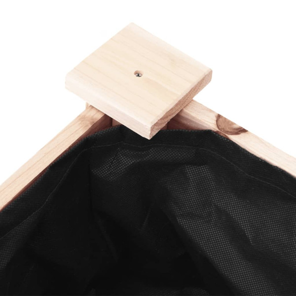 Jardinera con forro y ruedas madera maciza de abeto 71x37x80 cm M 5