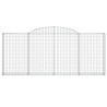 Cestos gabião arqueados 3pcs 300x30x120/140cm ferro galvanizado 4