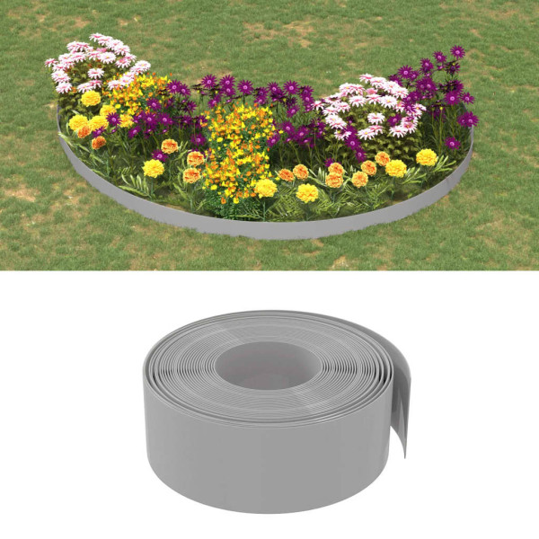 Borduras de jardín 4 uds polietileno gris 10 m 20 cm D