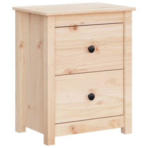 Mesita de noche madera maciza de pino 50x35x61.5 cm H