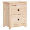 Mesita de noche madera maciza de pino 50x35x61.5 cm 2