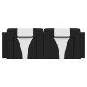 Cabecero de cama acolchado cuero sintético negro blanco 140 cm 5
