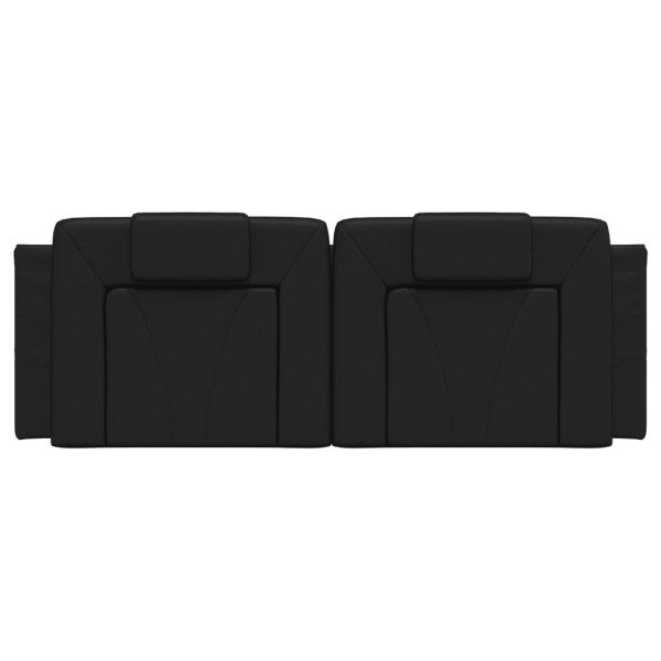 Cabecero de cama acolchado cuero sintético negro 140 cm M 5