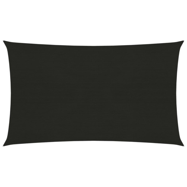 Toldo de vela HDPE negro 160 g/m² 2.5x5 m D