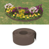 Bordas de jardim 2 pcs 10 m 20 cm polietileno castanho 1