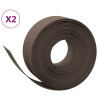Bordas de jardim 2 pcs 10 m 20 cm polietileno castanho 2