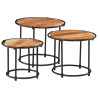 Mesas apilables 3 piezas madera maciza de acacia 2