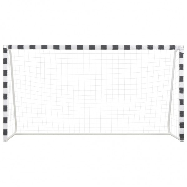 Baliza de futebol 300x160x90 cm metal preto e branco M 2