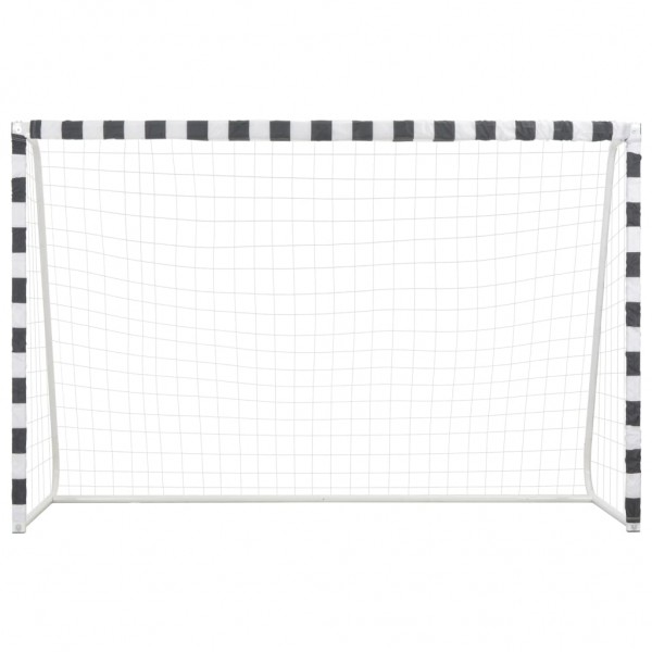Baliza de futebol 300x200x90 cm metal preto e branco M 2